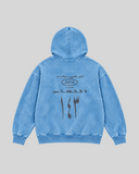 143 Washed Hoodie — baby blue — back view
