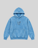 143 Washed Hoodie — baby blue — front view
