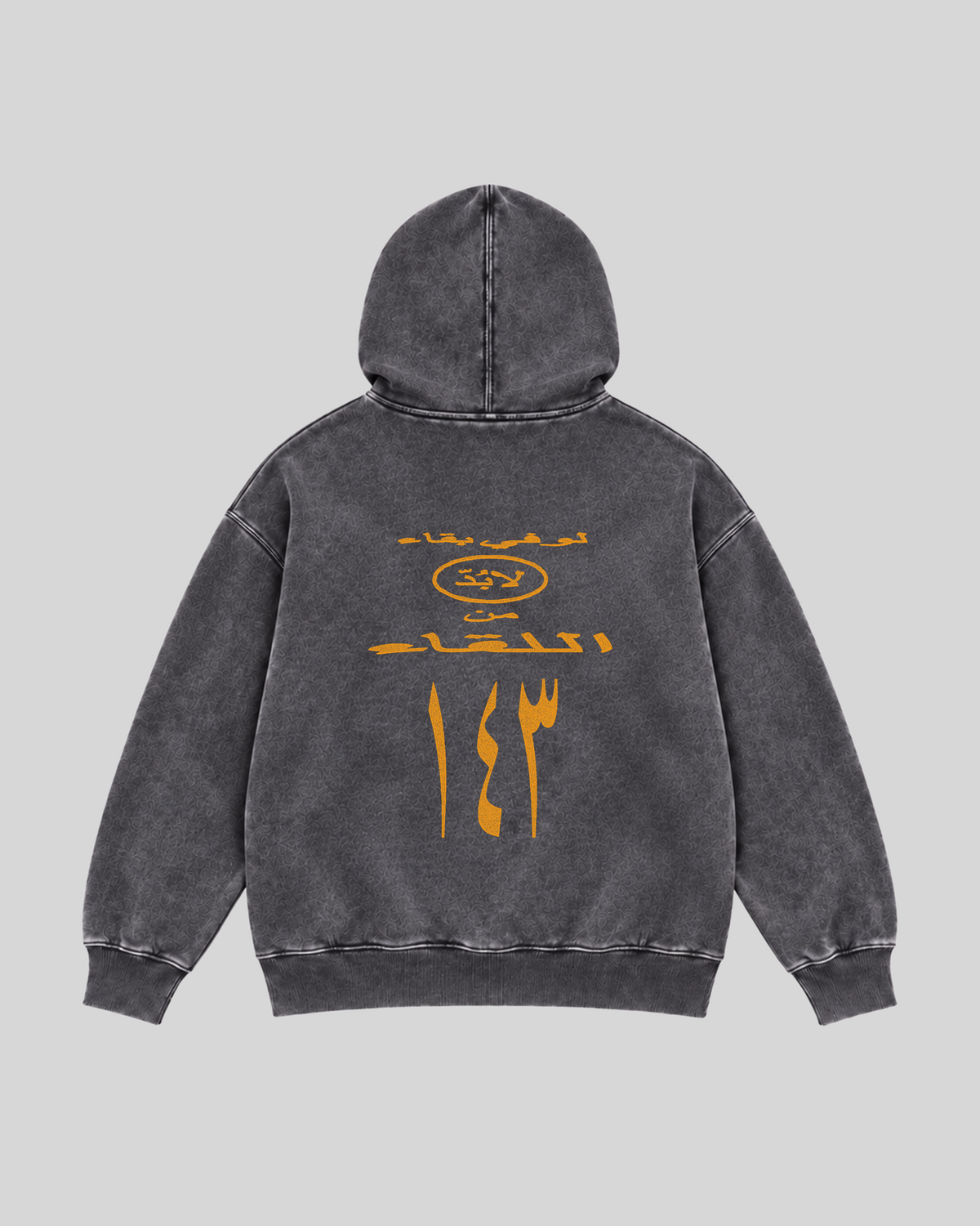 143 Washed Hoodie — dark grey — back view
