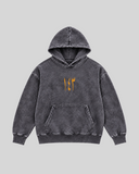 143 Washed Hoodie — dark grey — front view