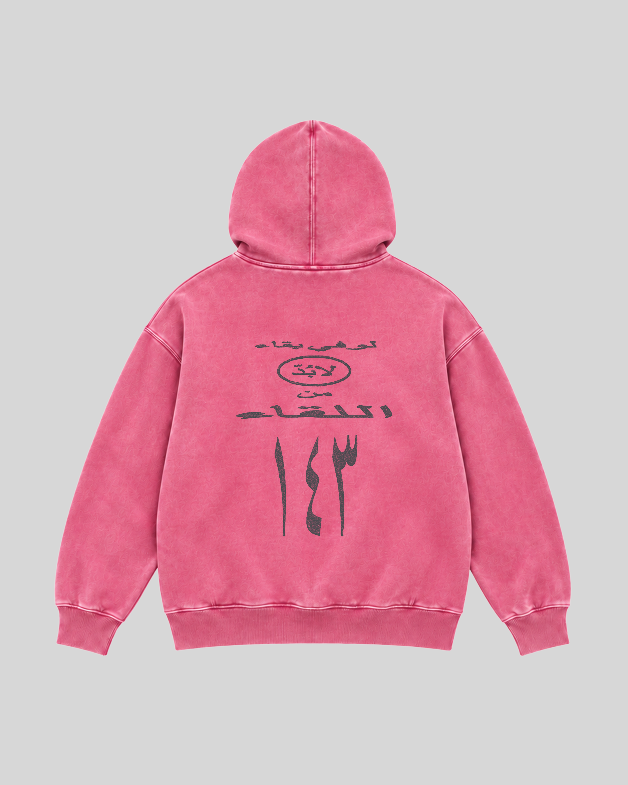 143 Washed Hoodie — pink — back view