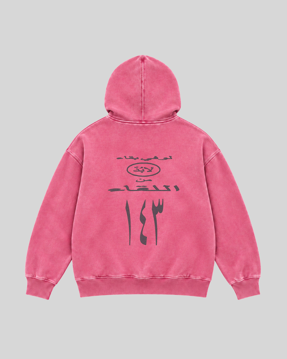 143 Washed Hoodie — pink — back view