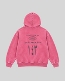 143 Washed Hoodie — pink — back view