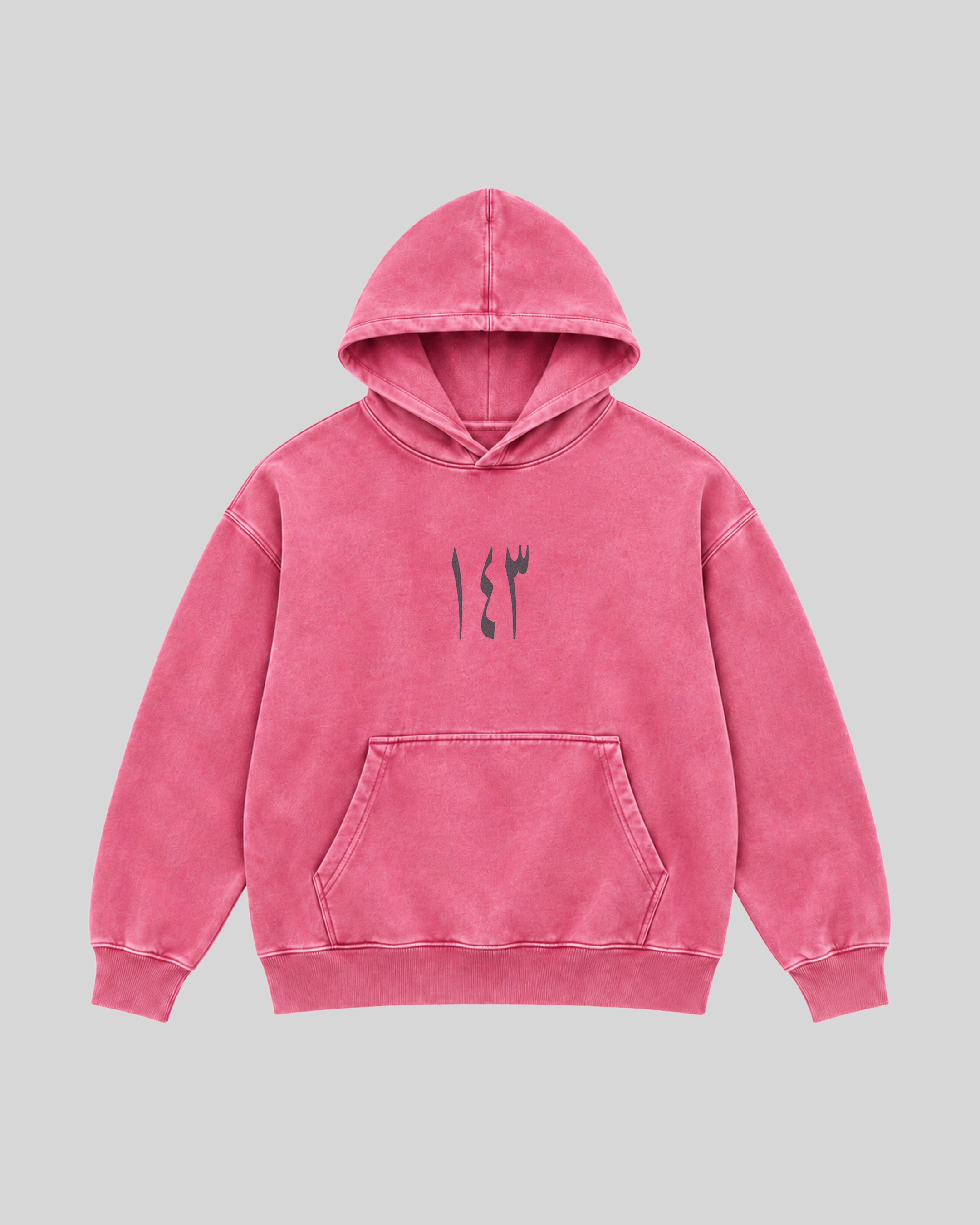 143 Washed Hoodie — pink — front view
