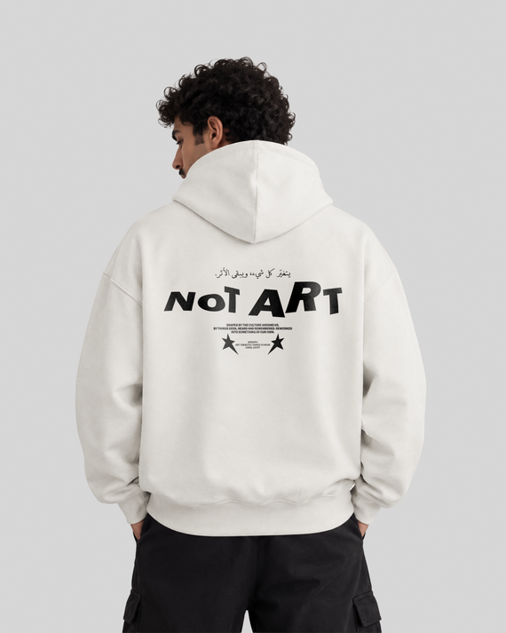 NOTART Original Hoodie in white — model back view