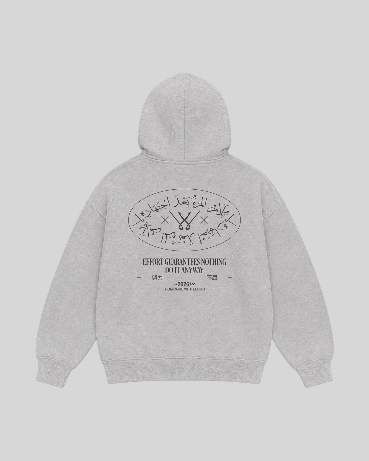 After The Effort Hoodie in grey — back view