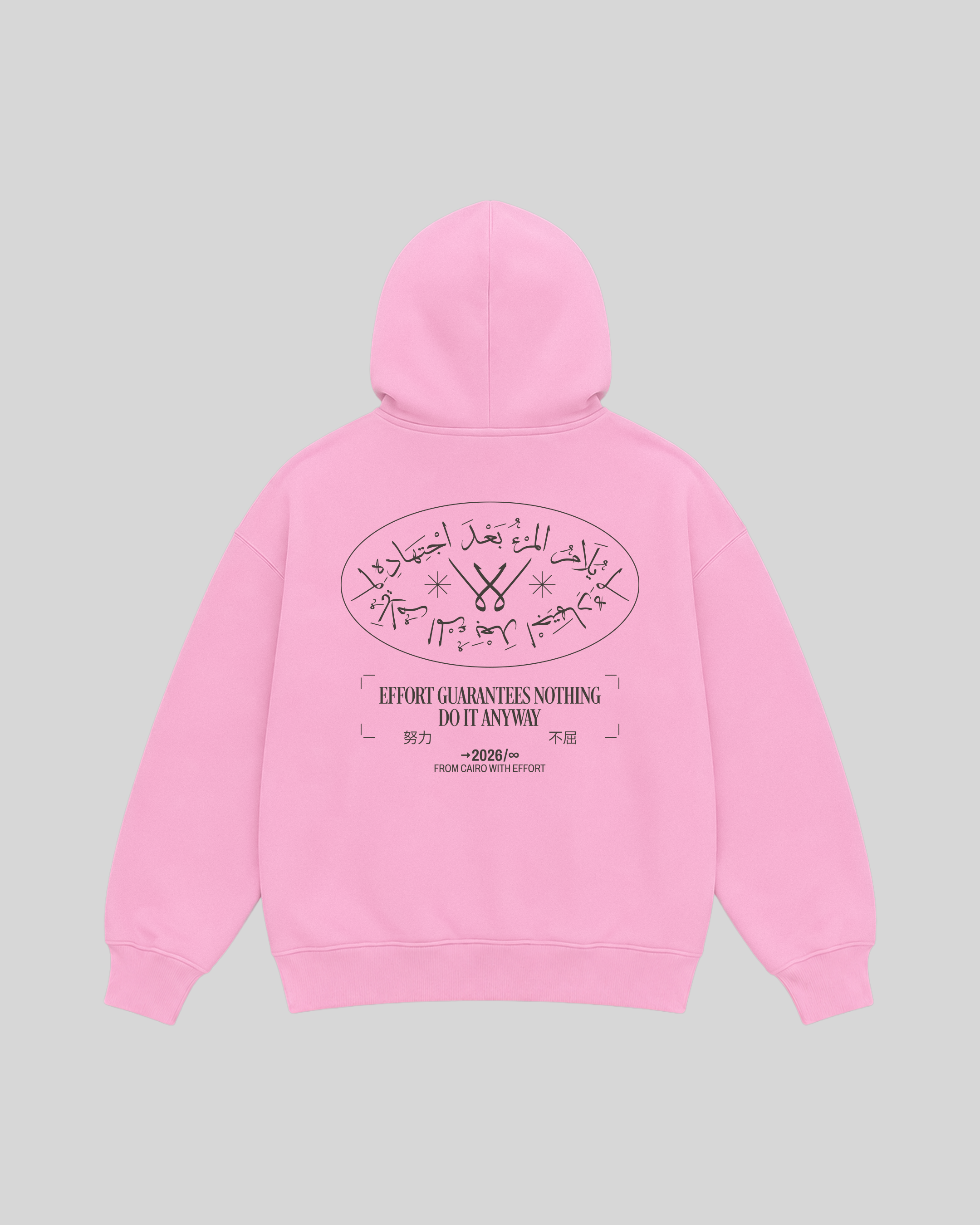 After The Effort Hoodie in pink — back view
