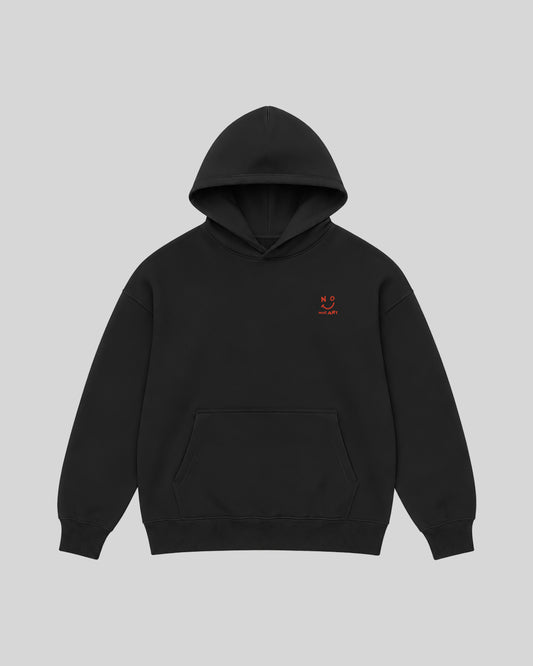 All Talk Hoodie in black, front view