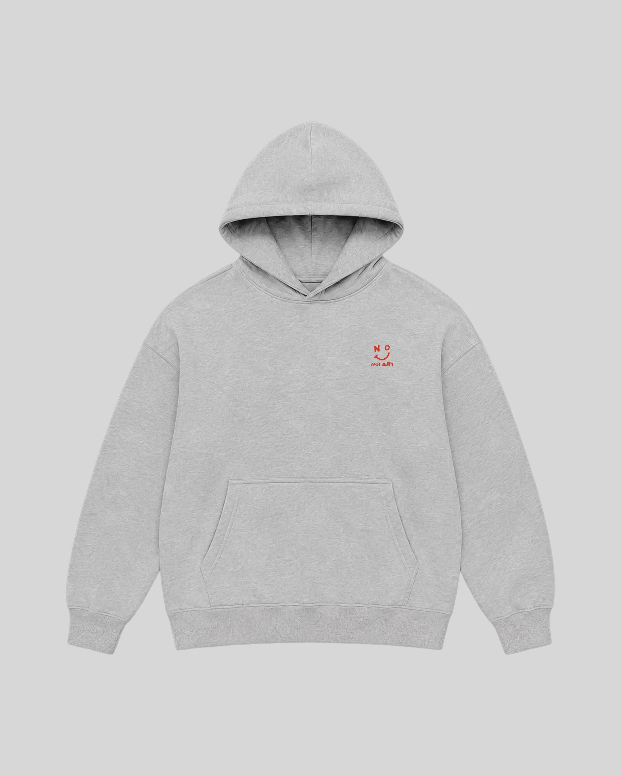 All Talk Hoodie in grey, front view