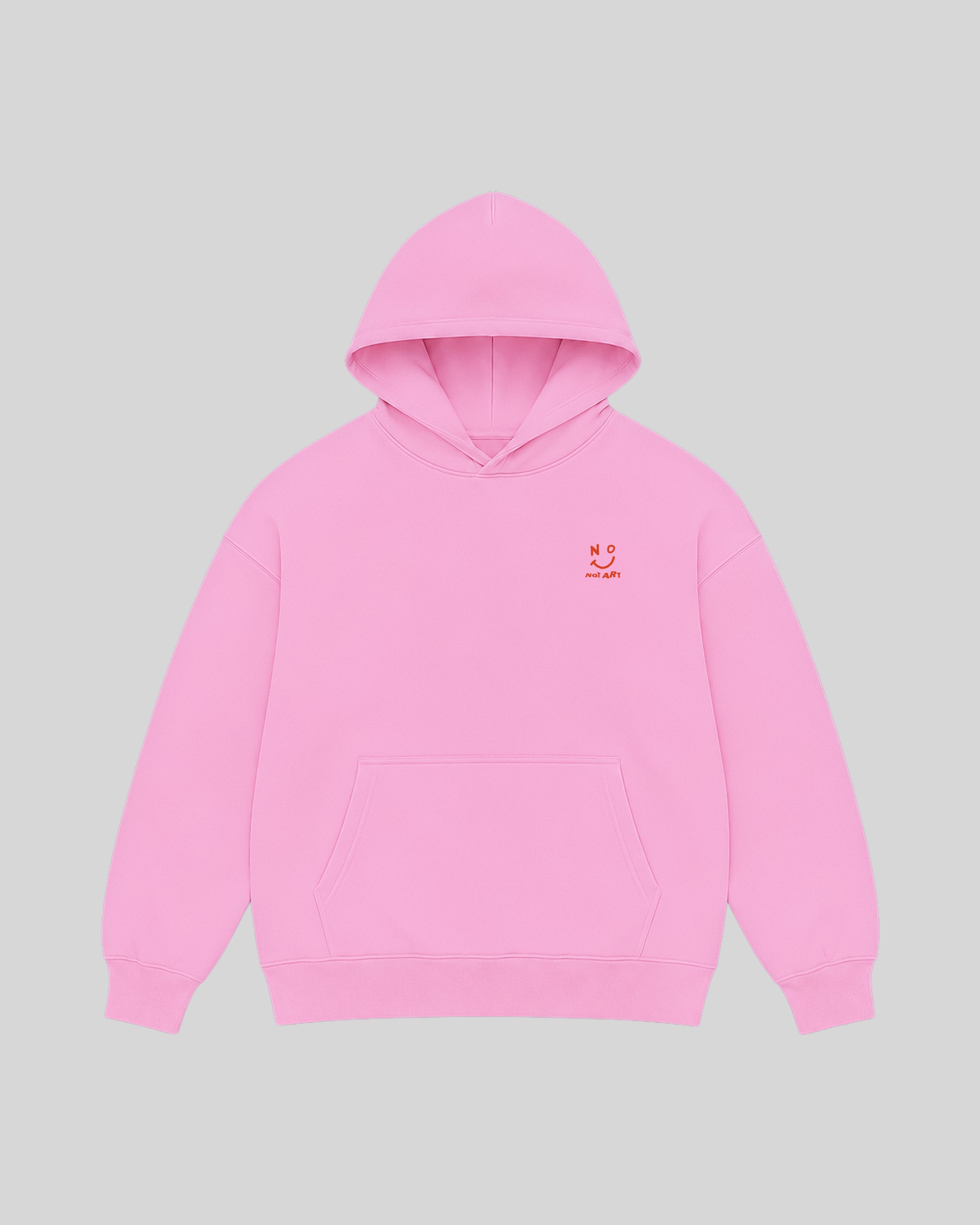 All Talk Hoodie in pink, front view