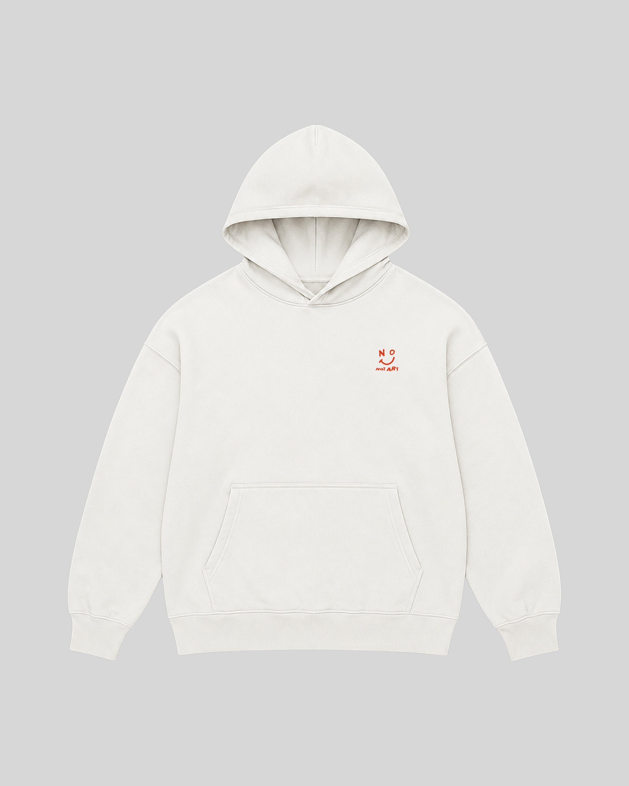 All Talk Hoodie in white, front view