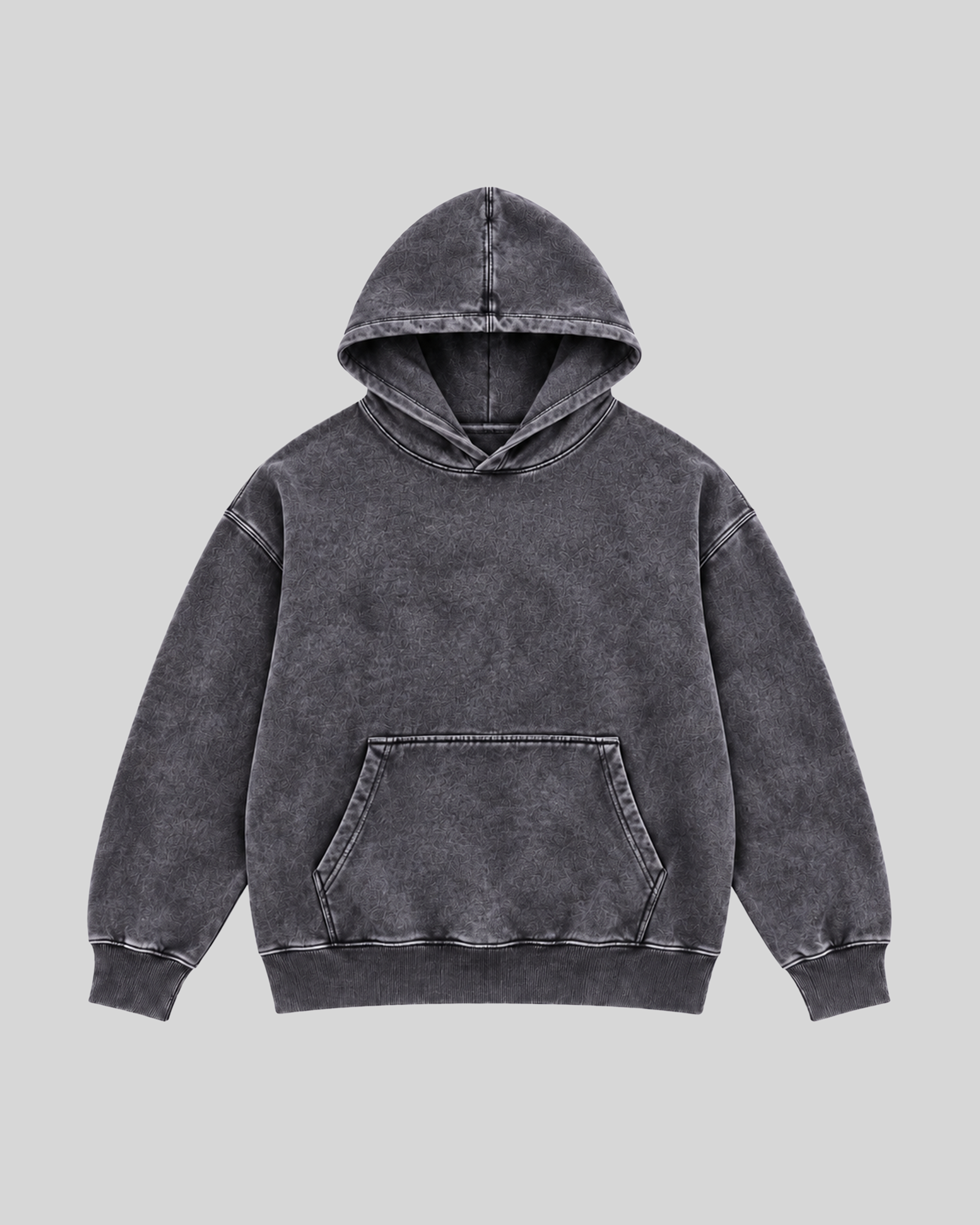 Beautiful Misfits Washed Hoodie — dark grey — front view