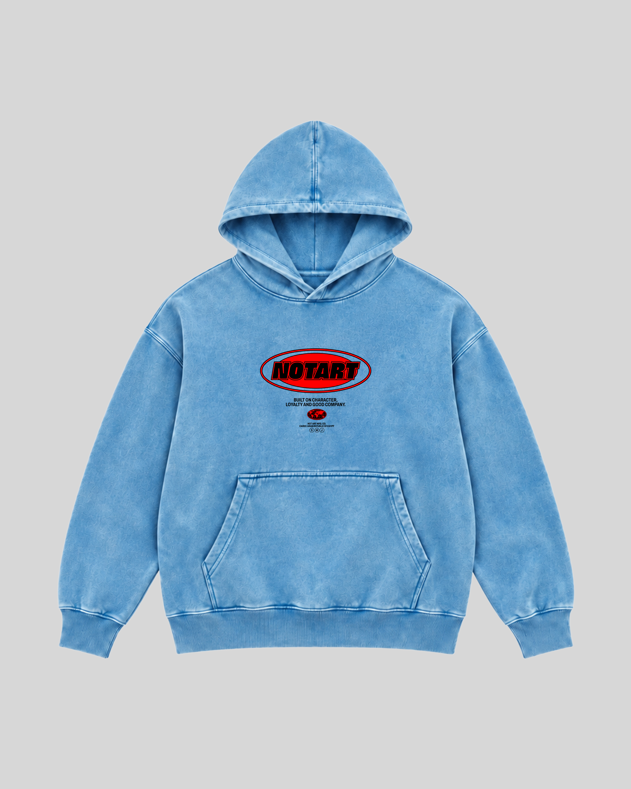 Built on Character Washed Hoodie 5 Front BLUE