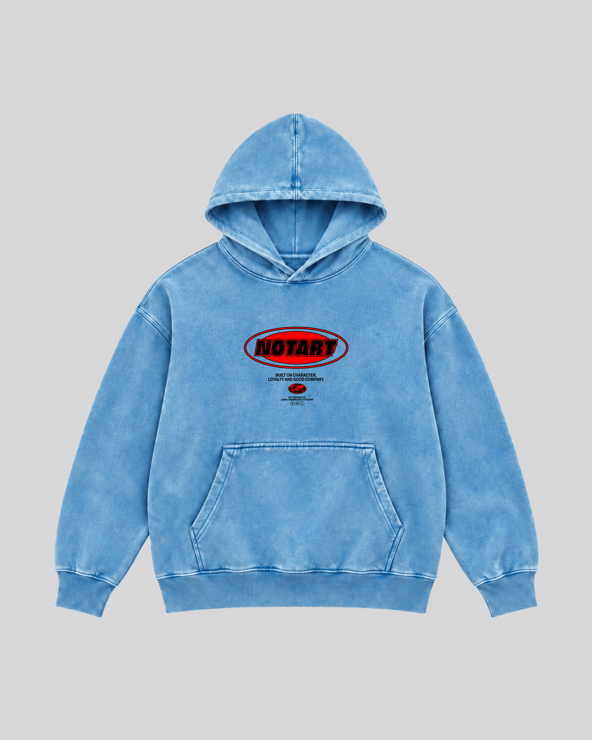 Built on Character Washed Hoodie 5 Front BLUE