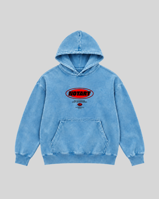 Built on Character Washed Hoodie 5 Front BLUE