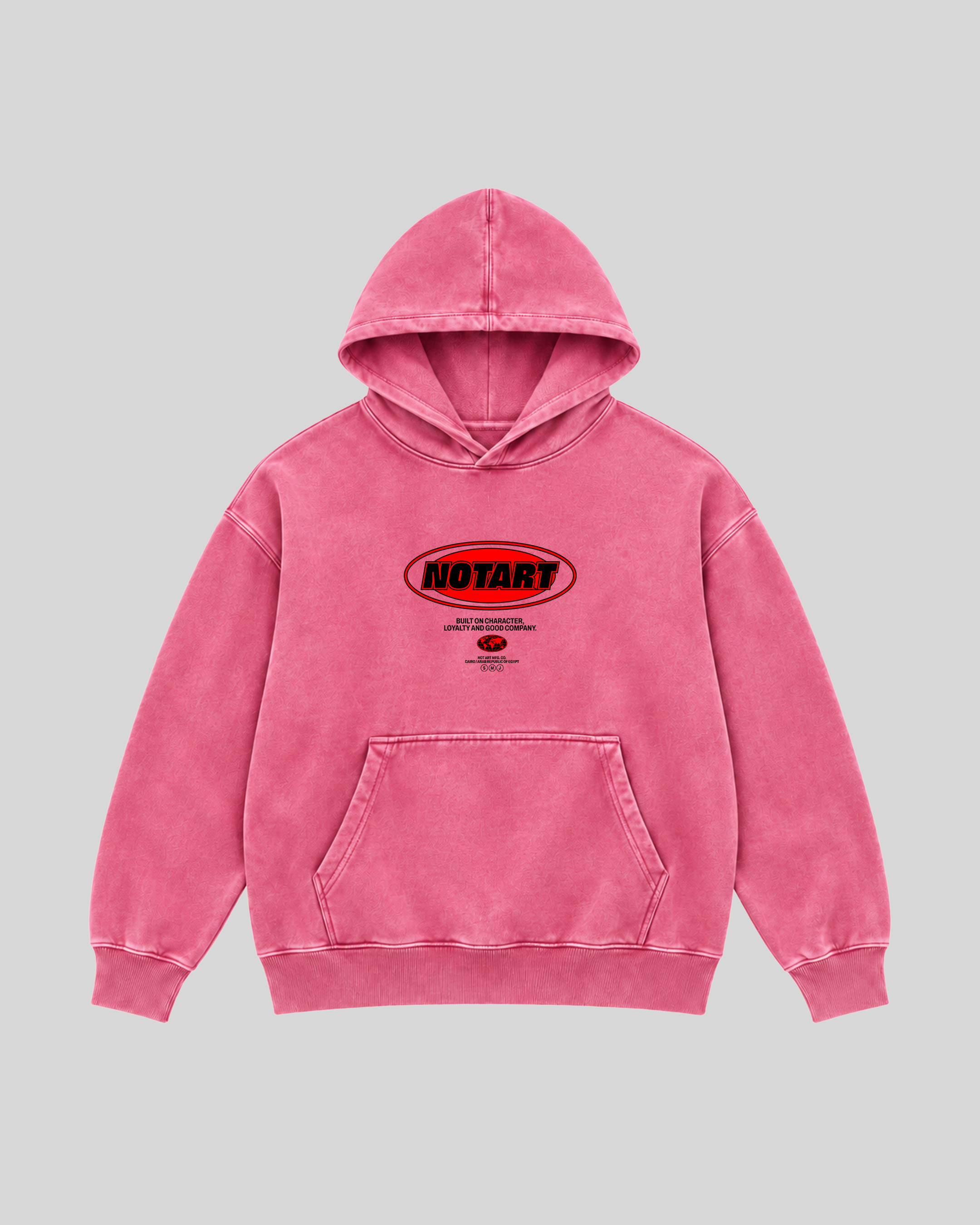 Built on Character Washed Hoodie 1 Front PINK