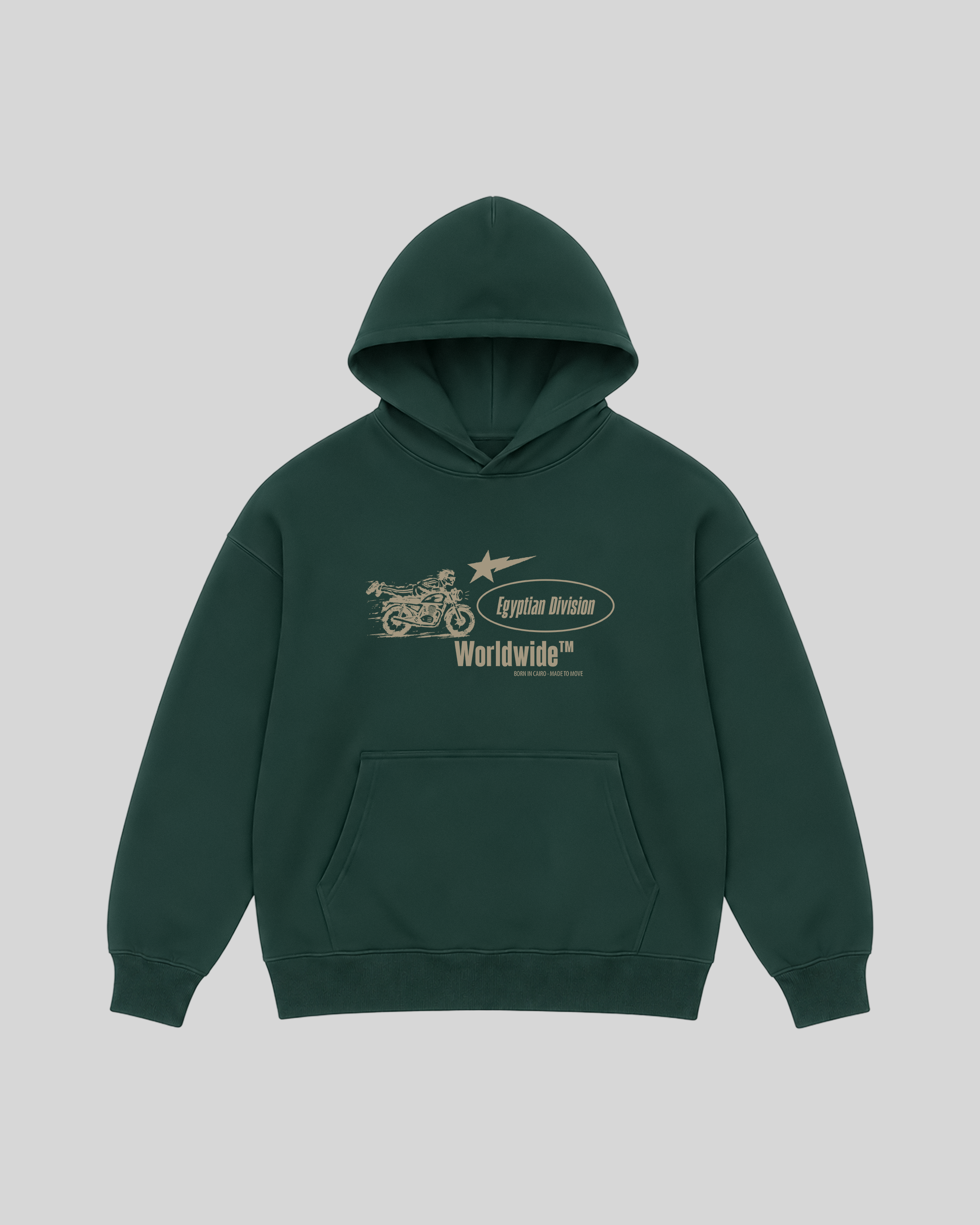 Egyptian Division Hoodie in green — front view