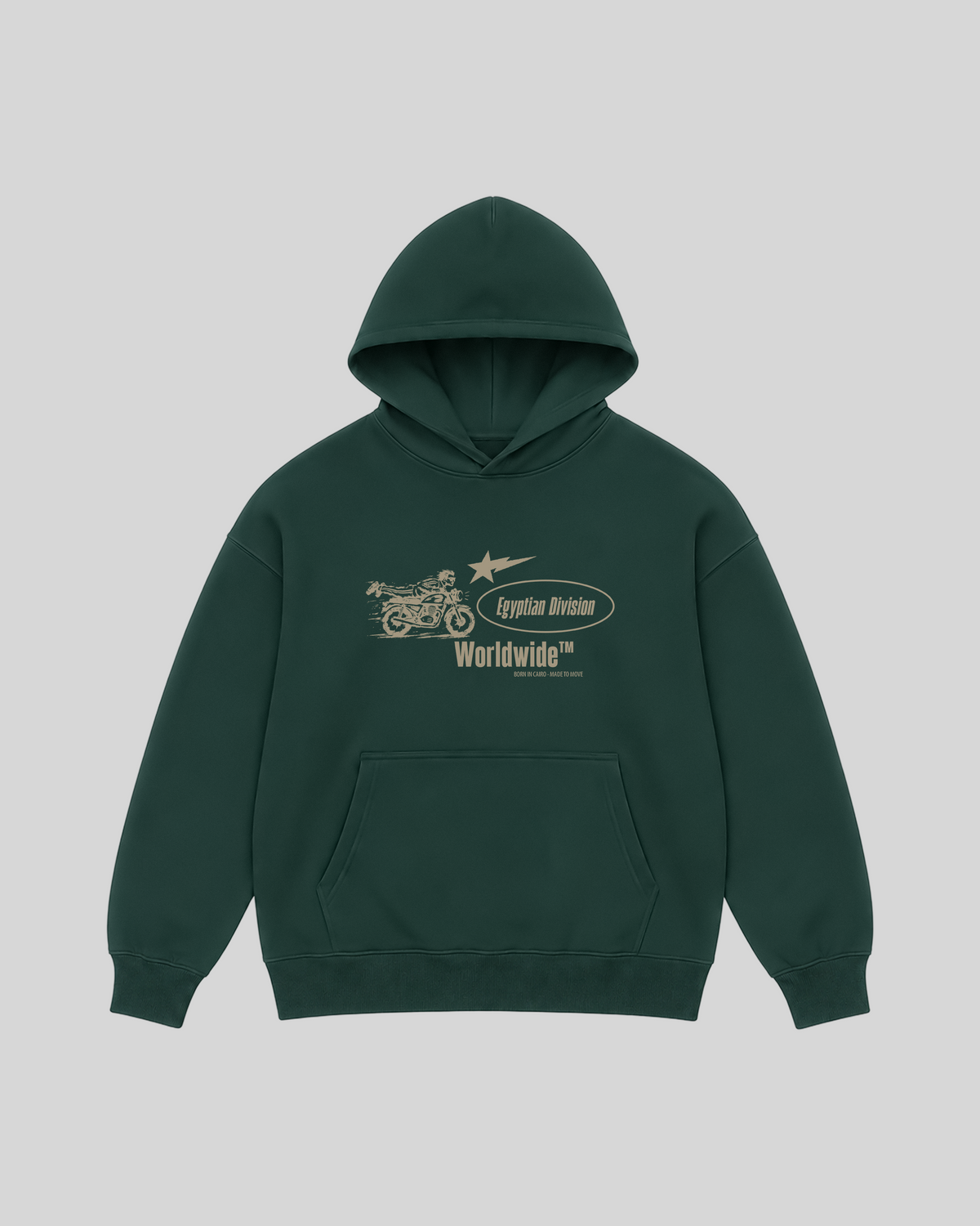 Egyptian Division Hoodie in green — front view