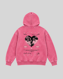 Fi Eidak El Dawa Washed Hoodie in pink — back view