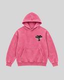 Fi Eidak El Dawa Washed Hoodie in pink — front view
