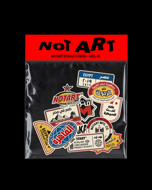 NOTART Sticker Pack Vol. 01 packaging with 12 Egypt-inspired stickers