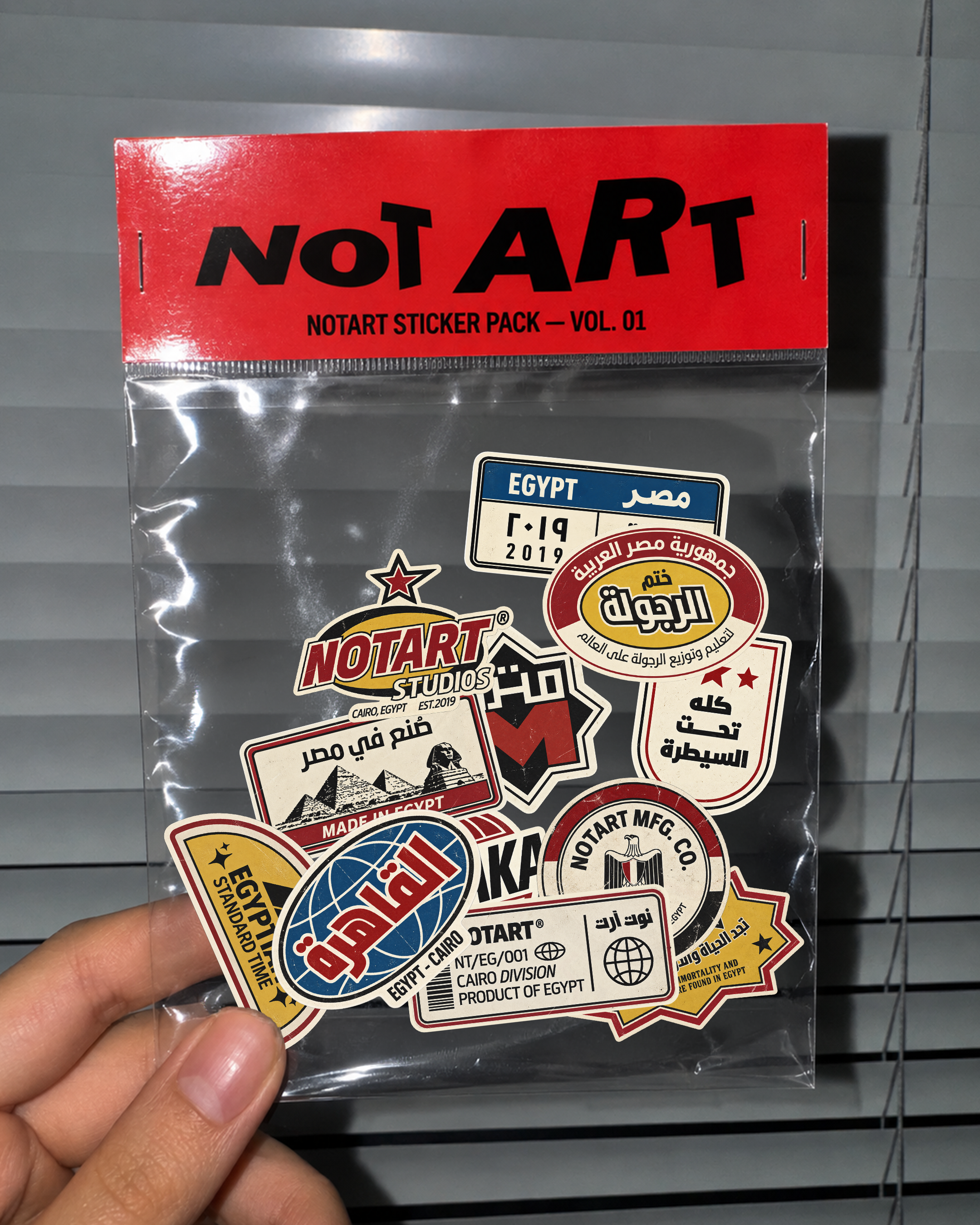 NOTART Sticker Pack Vol. 01 shown in hand