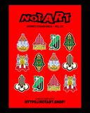 NOTART Sticker Pack Vol. 03 first A4 sheet with twelve stickers
