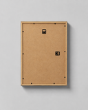 Back of the framed poster with vertical and horizontal hanging hardware