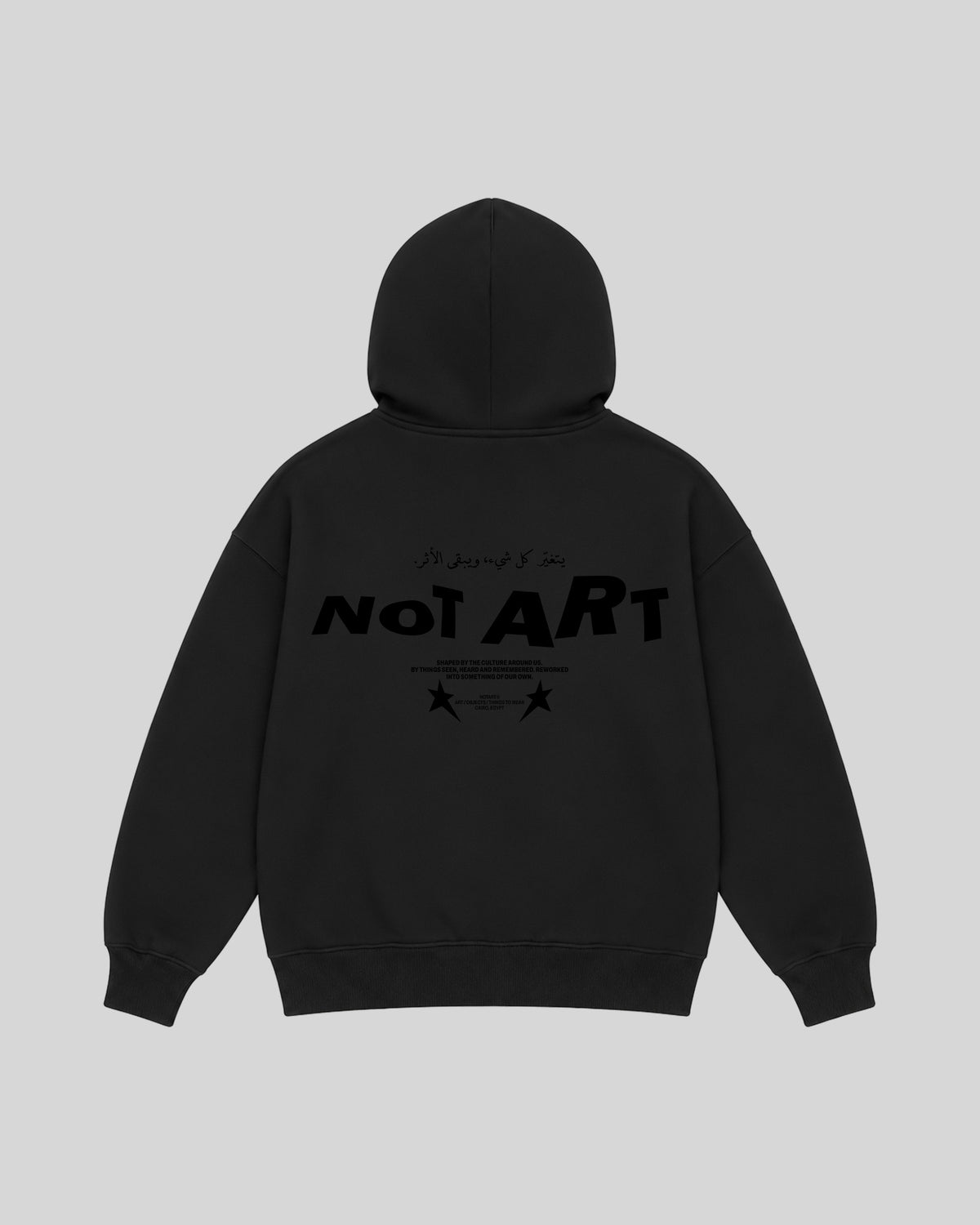 NOTART Original Hoodie in black, back view with NOTART graphic