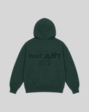 NOTART Original Hoodie in forest green, back view with NOTART graphic