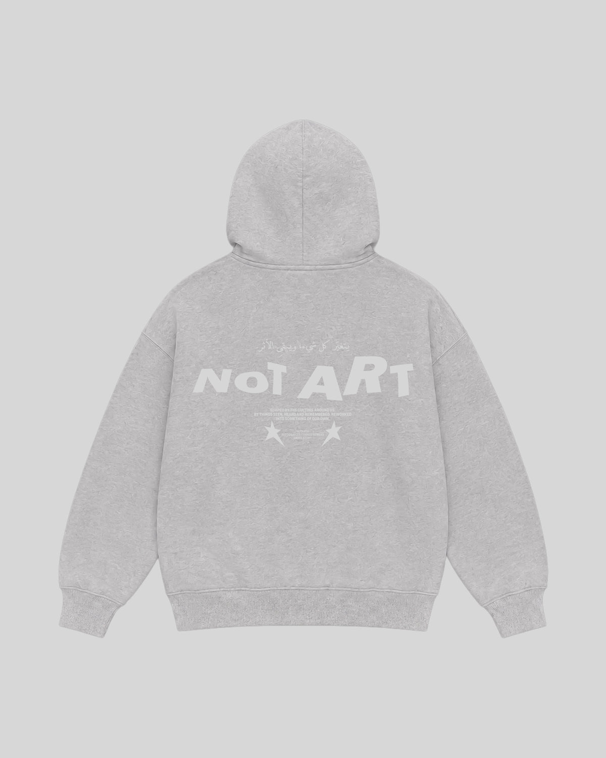 NOTART Original Hoodie in grey, back view with NOTART graphic