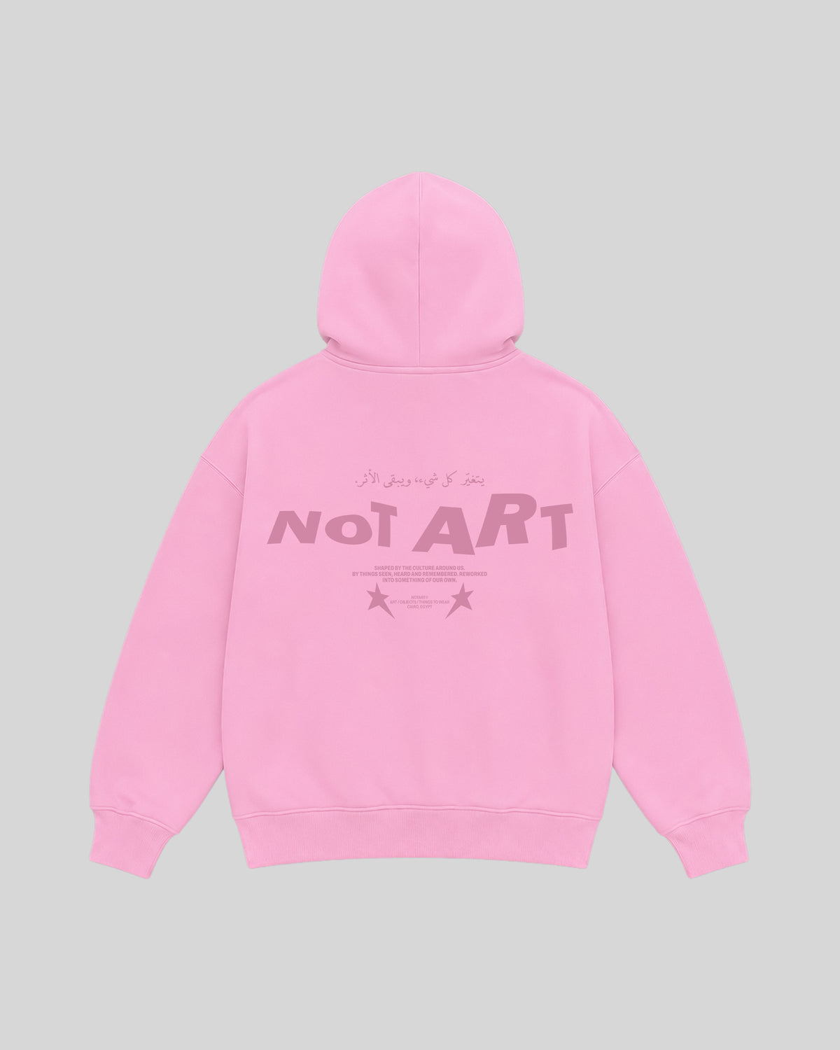 NOTART Original Hoodie in pink, back view with NOTART graphic