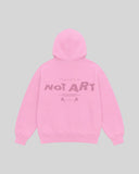 NOTART Original Hoodie in pink, back view with NOTART graphic