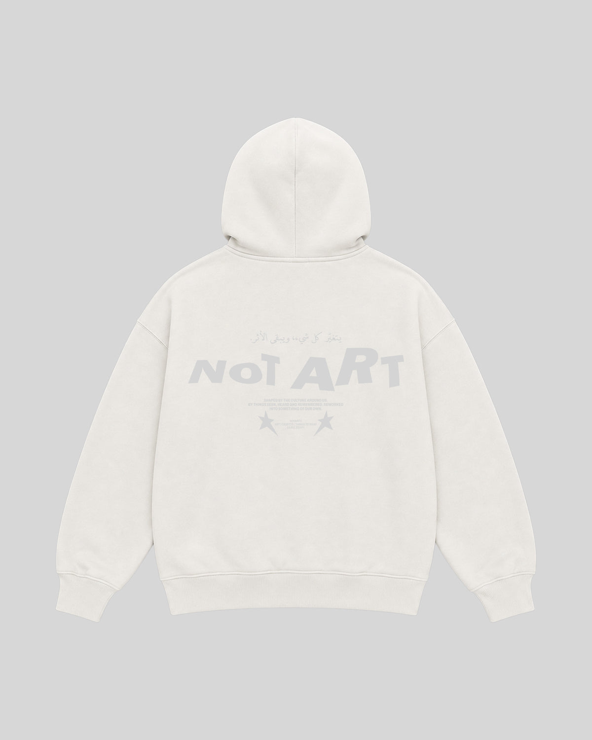 NOTART Original Hoodie in white, back view with NOTART graphic