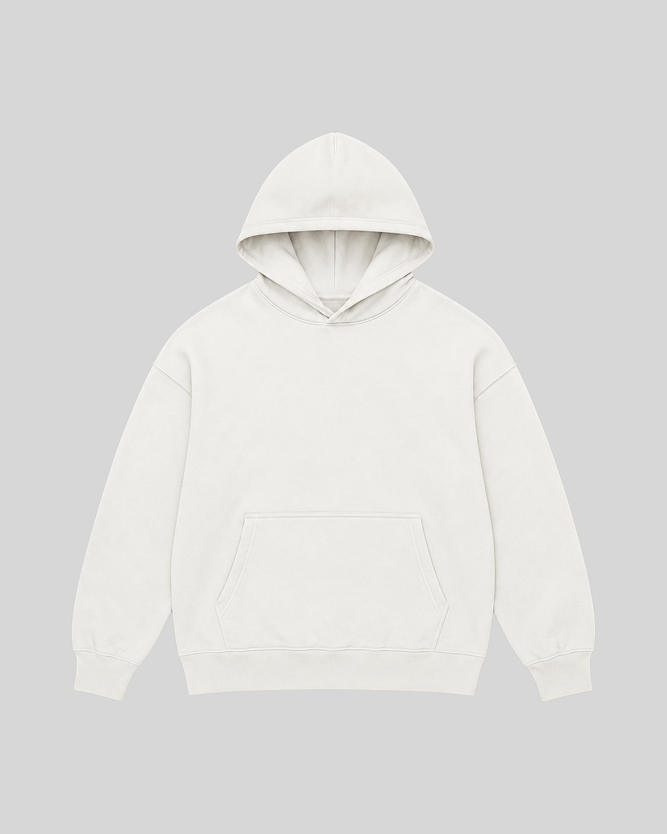 The Trace Hoodie in white, front view