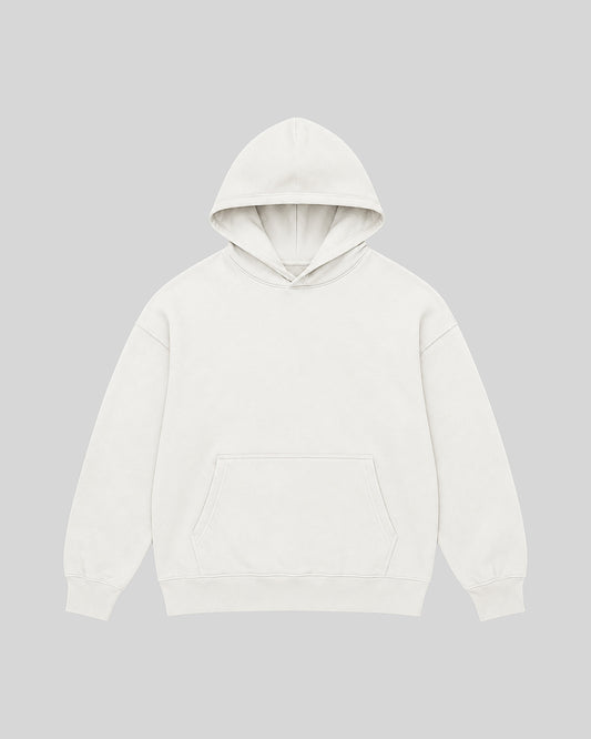 The Trace Hoodie in white, front view