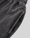 Washed Melton Sweatpants — washed fabric and pocket detail